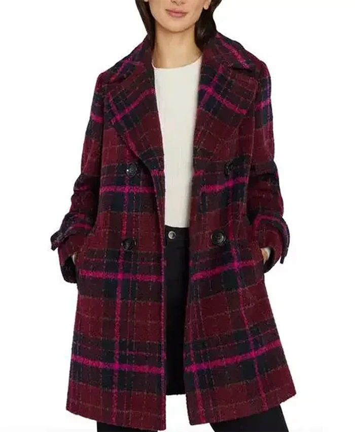 Buy Stana Katic Murder In A Small Town Season 01 Zoe Strachan Plaid Coat For Unisex