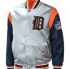 Buy Starter Gray Detroit Tigers Satin Varsity Jacket