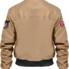 Buy Stegaro Beige Bomber Leather Jacket For Men And Women