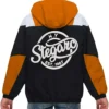 Buy Stegaro Black And Orange Half Zip Up Hooded Jacket For Men And Women