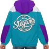 Buy Stegaro Purple And Blue Half Zip Up Hooded Jacket For Men And Women 1