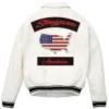 Buy Stegaro White Bomber Leather Jacket For Men And Women 1