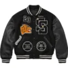 Buy Supreme Wool And Leather Tiger Black Varsity Jacket On Sale