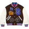 Buy Supreme Wool And Leather Tiger Brown Varsity Jacket On Sale