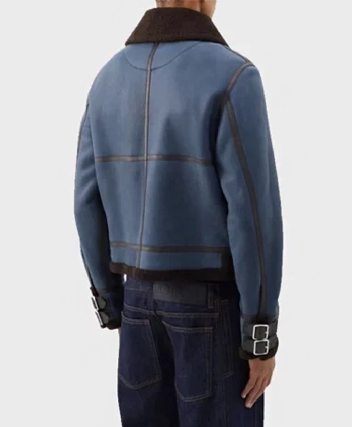 Buy Tariq St. Patrick Power Book II Ghost Season 04 Blue Suede Leather Sherpa Jacket For Unisex