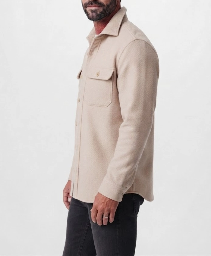 Buy The Division Shirt Off White Wool Jacket