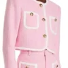 Buy The Talk Amanda Kloots Boucle Pink Cropped Jacket For Men And Women