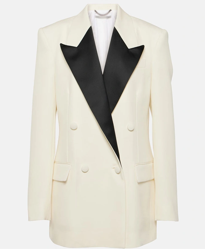 Buy The Today Show Tina Knowles Double Breasted White Tuxedo Blazer For Unisex