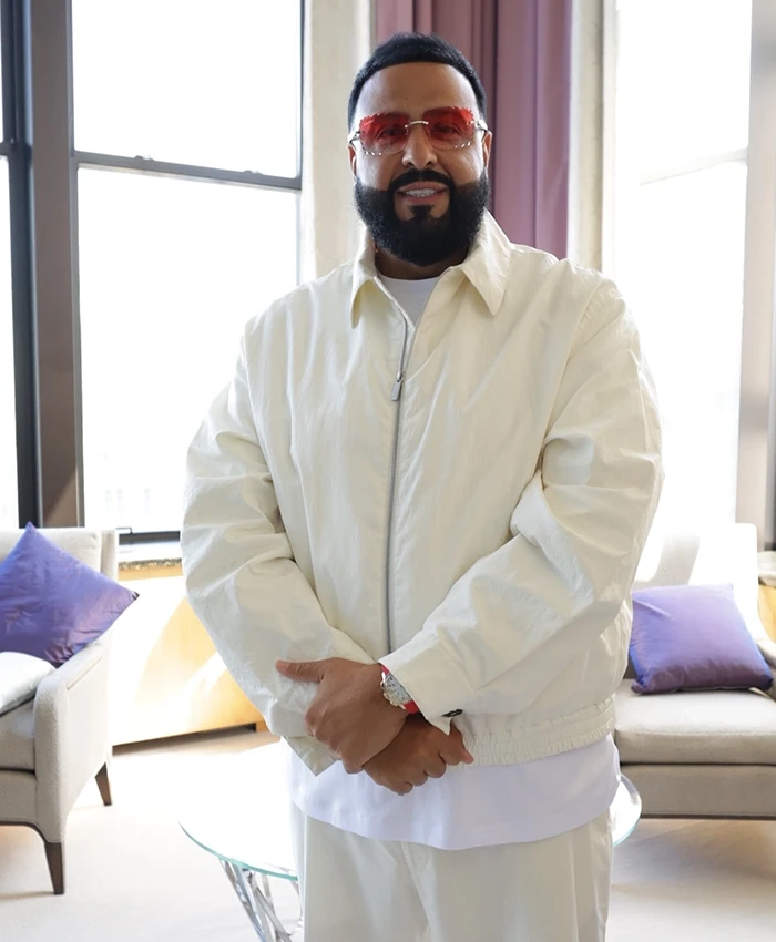 Buy The Tonight Show Starring Jimmy Fallon DJ Khaled White Cotton Bomber Jacket