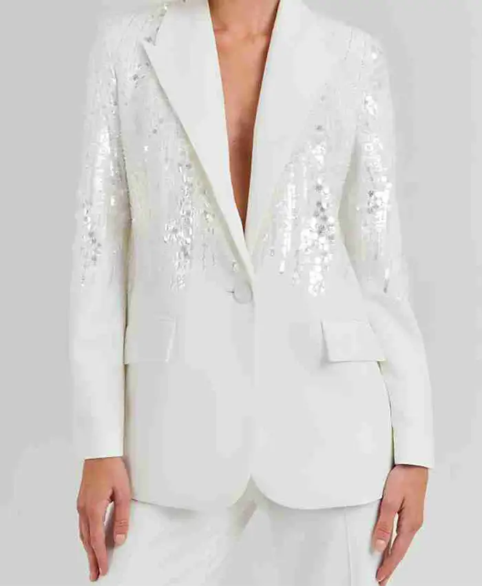 Buy The Voice Season 26 Reba McEntire White Embellished Blazer For Men And Women