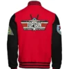 Buy Top Gun Red And Black Letterman Varsity Jacket For Men And Women