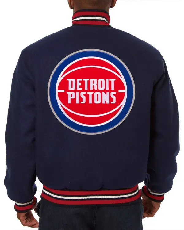 Buy Varsity Detroit Pistons Navy Blue Wool Jacket Sale