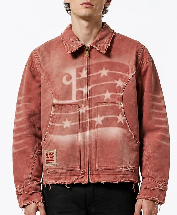 CJ x Carhartt x Nike Pink American Denim Jacket Mens