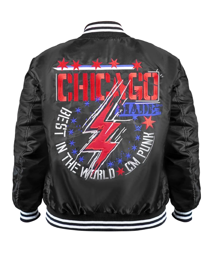 CM Punk Chicago Made Black Bomber Jacket