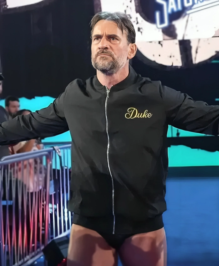 CM Punk WWE Saturday Night 2025 Duke Full Zip Black Jacket
