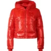 Caitlin Clark Chiefs Texan Games Red Puffer Jacket