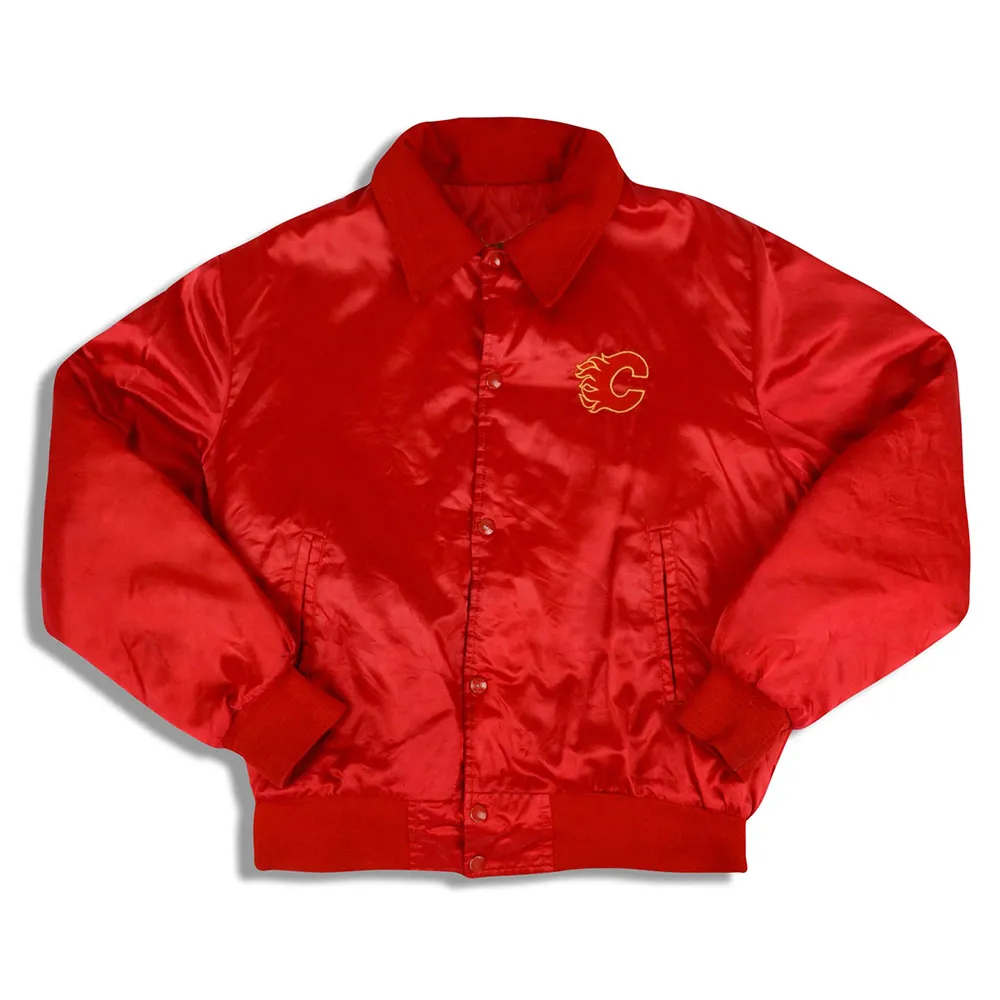 Calgary Flames 1990s Red Satin Jacket