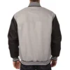Calgary Flames Poly Twill Gray And Black Jacket Back