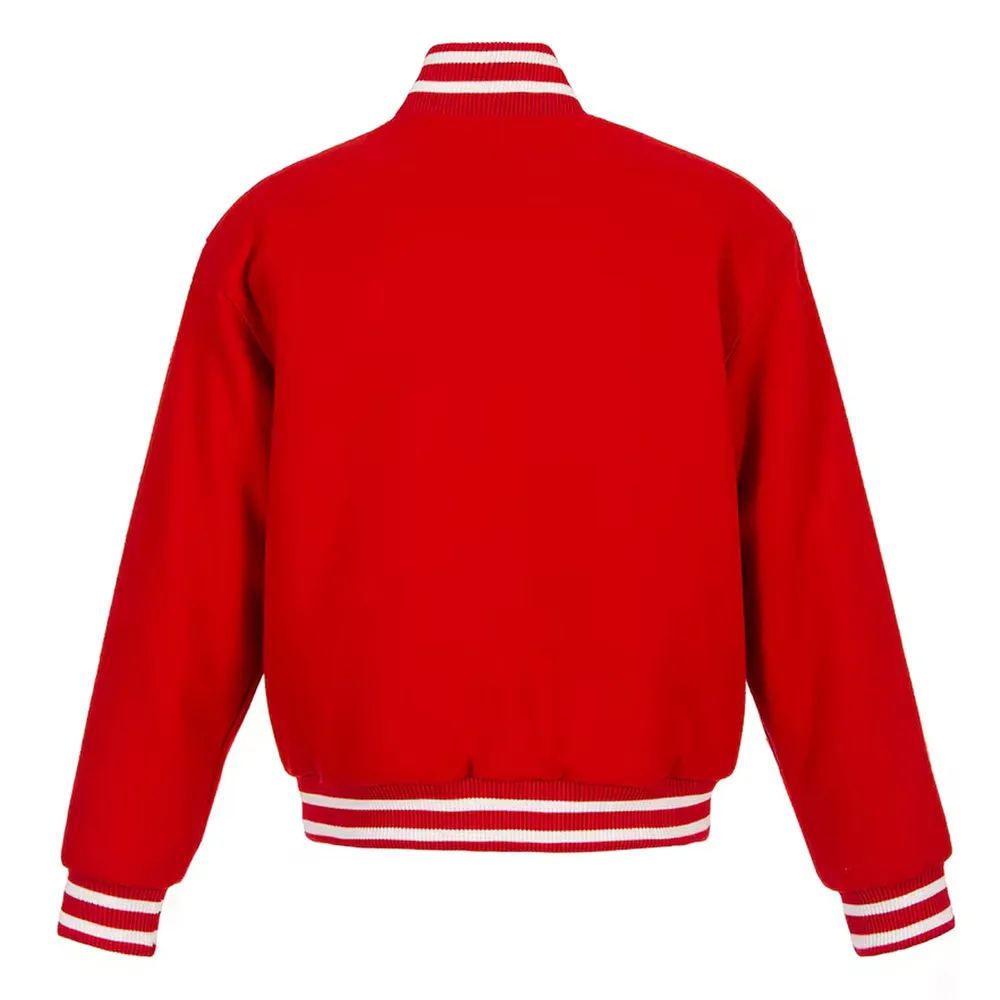 Calgary Flames Red Domestic Varsity Jacket Back