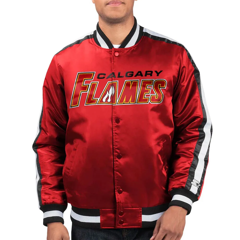 Calgary Flames Red O Line Satin Jacket