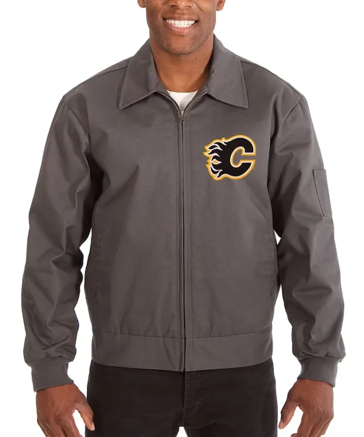 Calgary Flames Workwear Charcoal Cotton Jacket