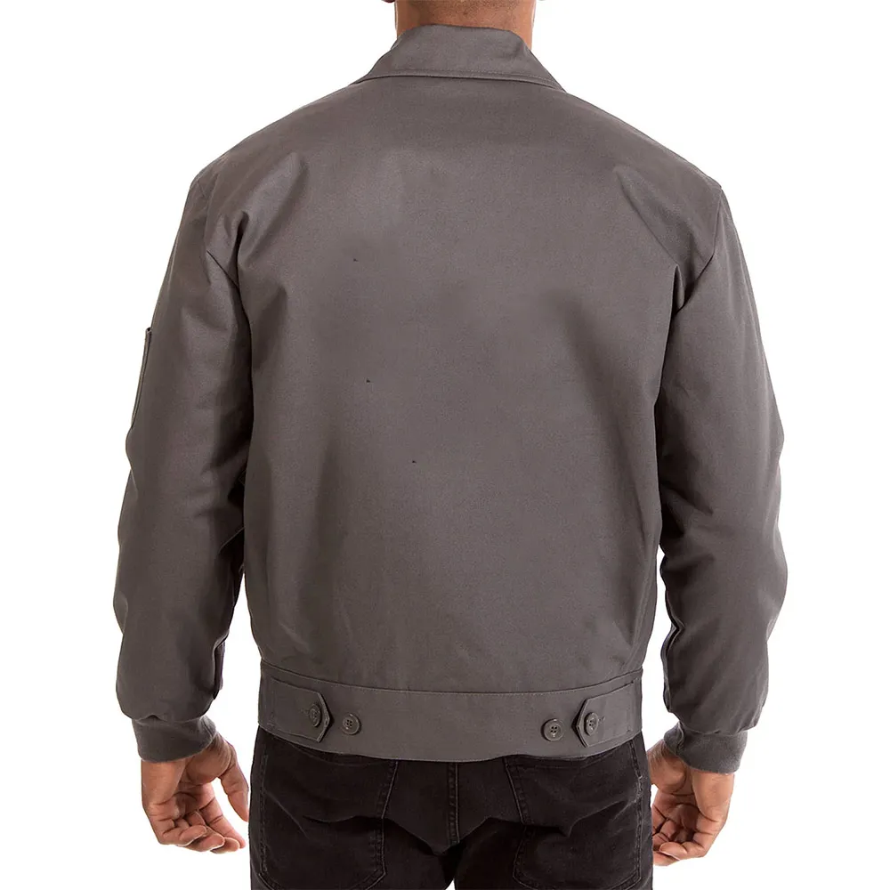 Calgary Flames Workwear Charcoal Cotton Jacket Back