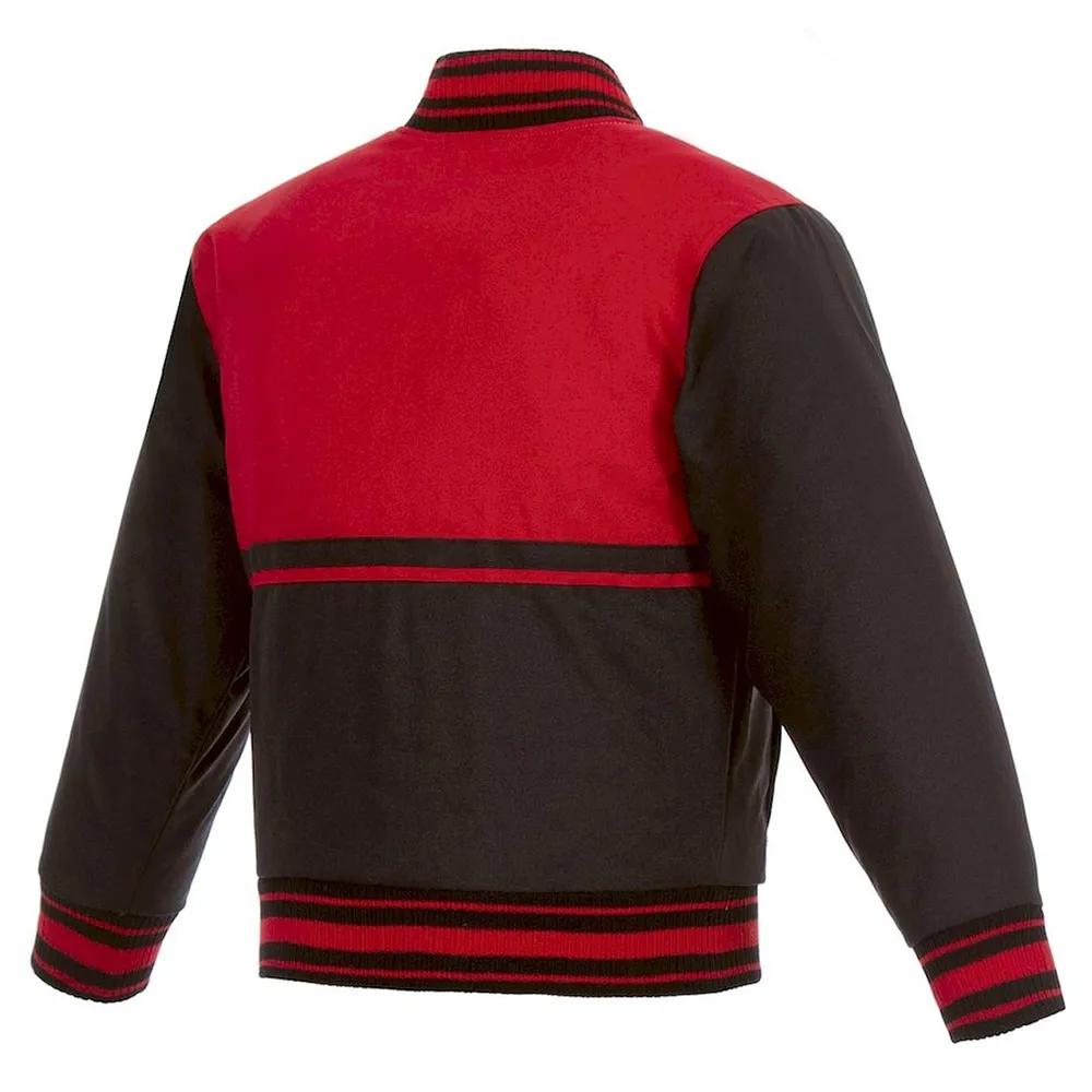 Calgary Flames Youth Black And Red Jacket Back