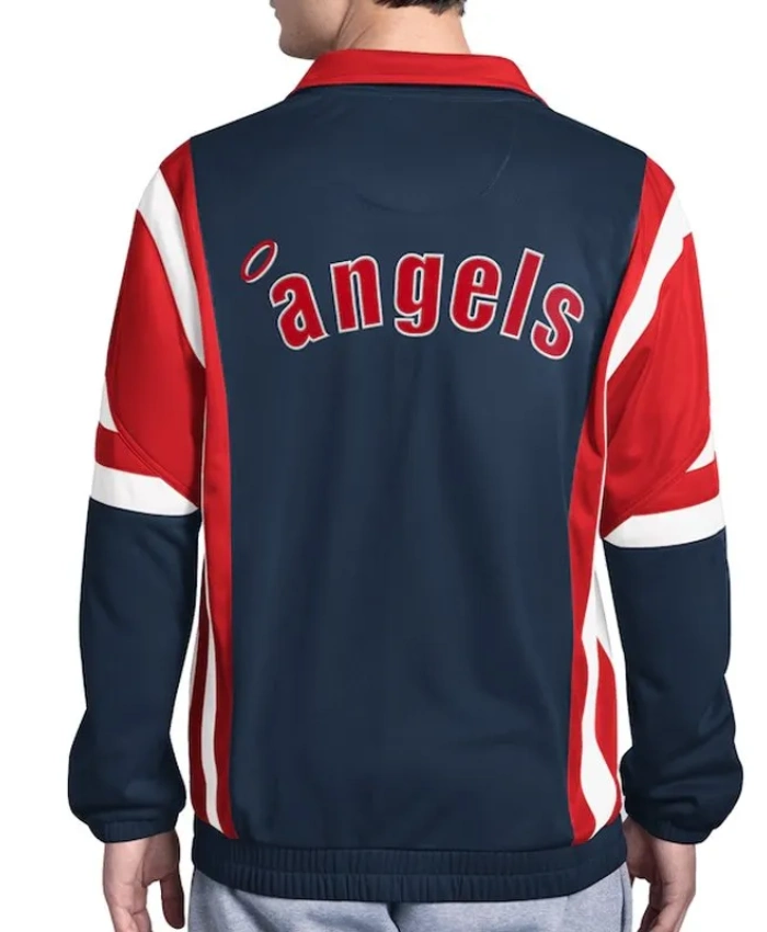 California Angels Contender Tricot Track Full Zip Navy Jacket