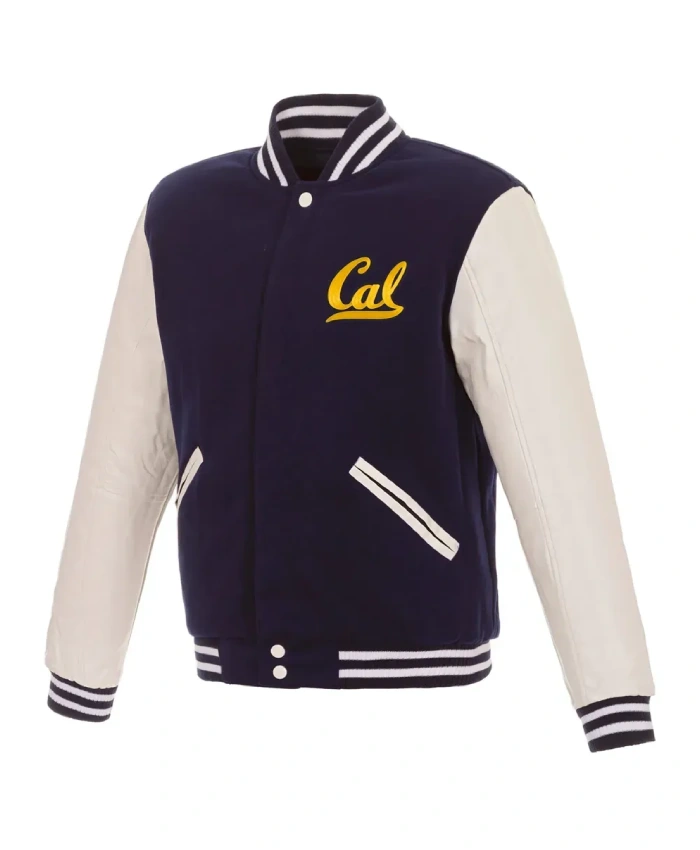 California Navy/White Golden Bears Varsity Jacket