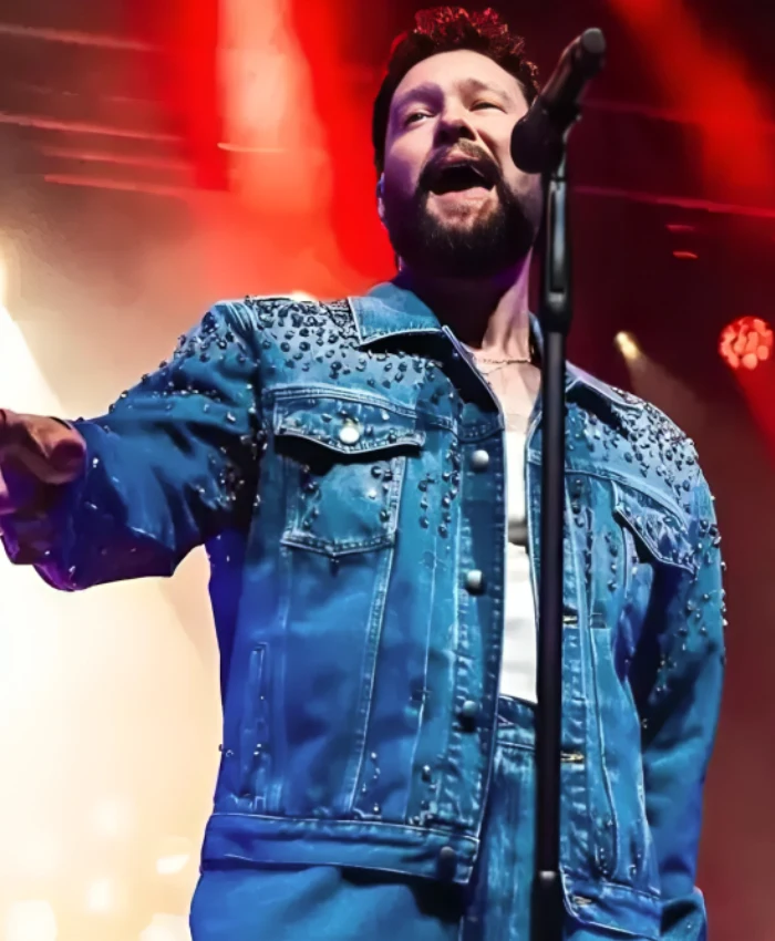 Calum Milan Concert 2025 Embellished Blue Denim Jacket