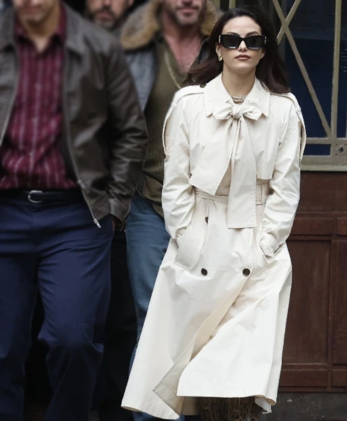 Camila Mendes Cream Trench Coat - Image 5