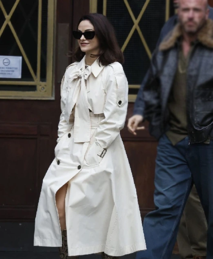 Camila Mendes Cream Trench Coat - Image 2