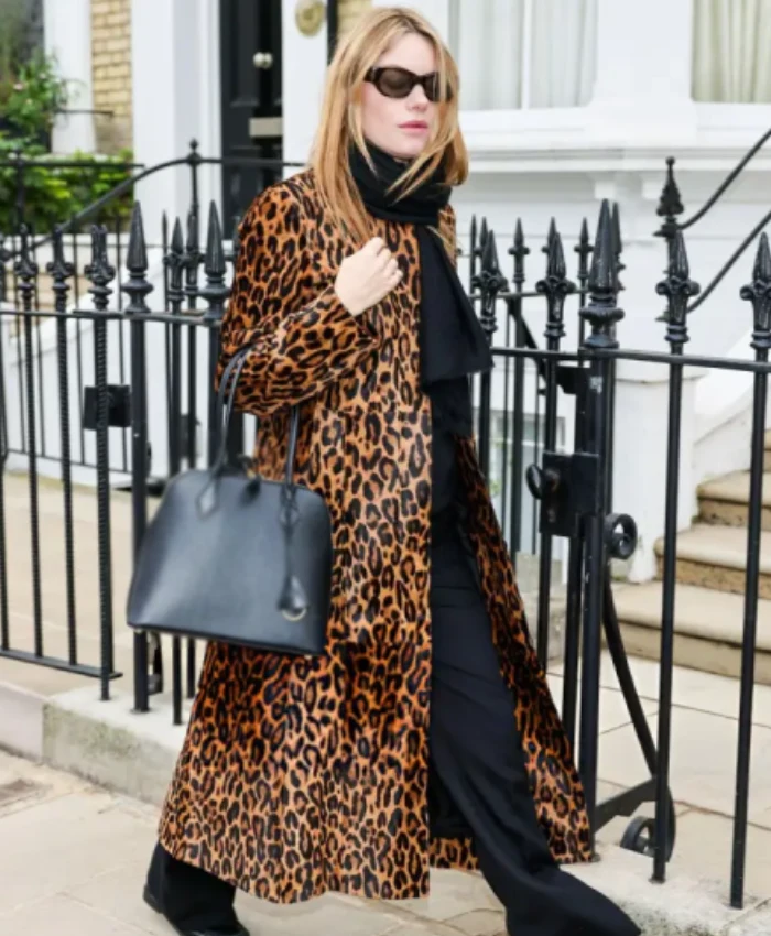 Camille Rowe London Street Style Leopard Print Coat - Image 3