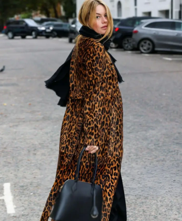 Camille Rowe London Street Style Leopard Print Coat - Image 2