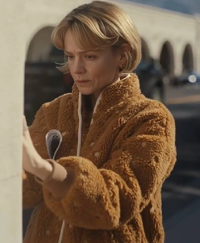 Carey Mulligan Beef S02 Sherpa Fleece Brown Jacket - Image 2