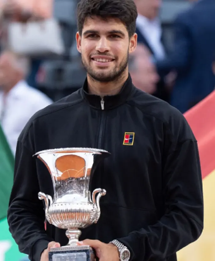 Carlos Alcaraz Italian Open 2025 Black Jacket