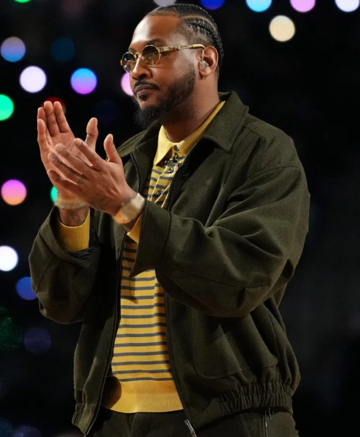 Carmelo Anthony NBA All Star 2026 Olive Jacket