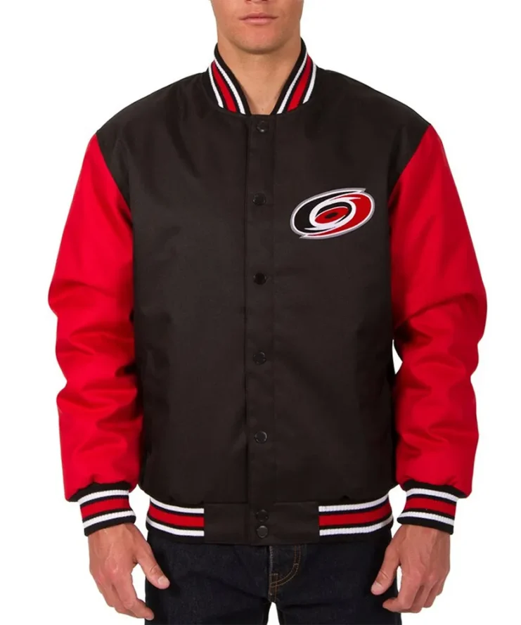 Carolina Hurricanes Black And Red Poly Twill Jacket