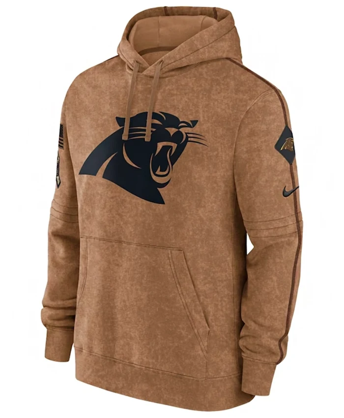 Carolina Panthers Salute To Service Club Brown Hoodie
