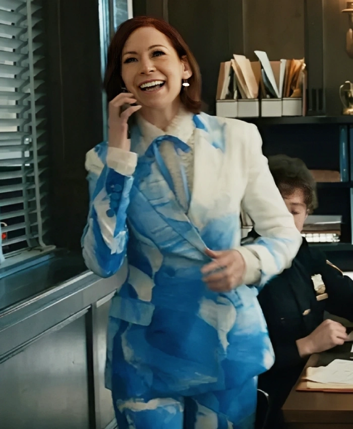 Carrie Preston Elsbeth S03 Blue Printed Blazer - Image 2