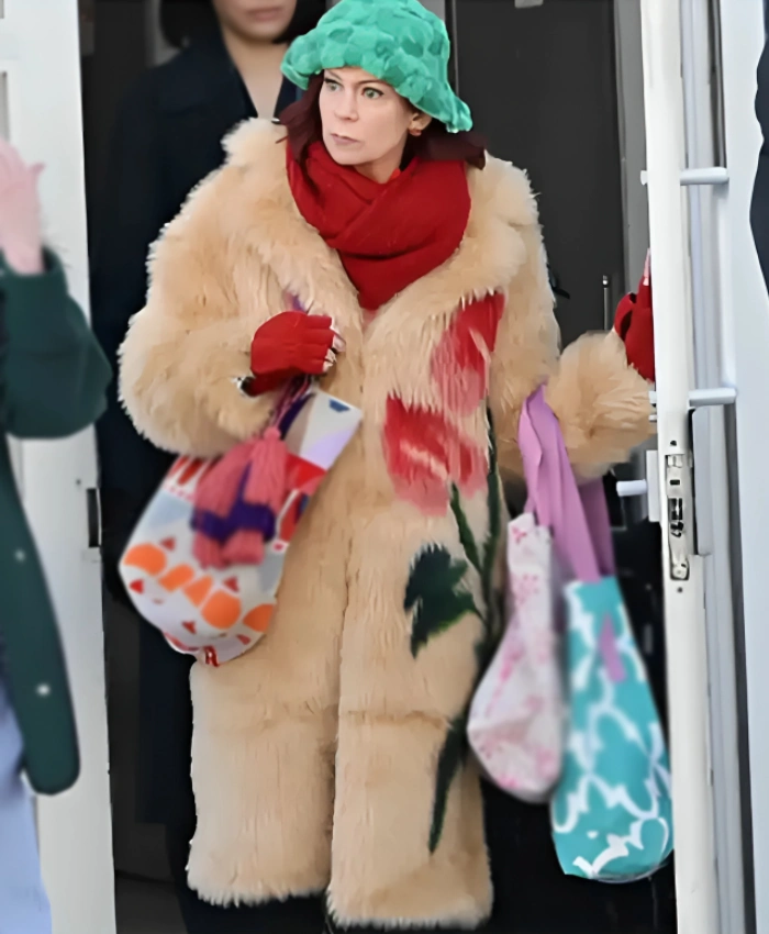 Carrie Preston Elsbeth S03 Floral Fur Coat