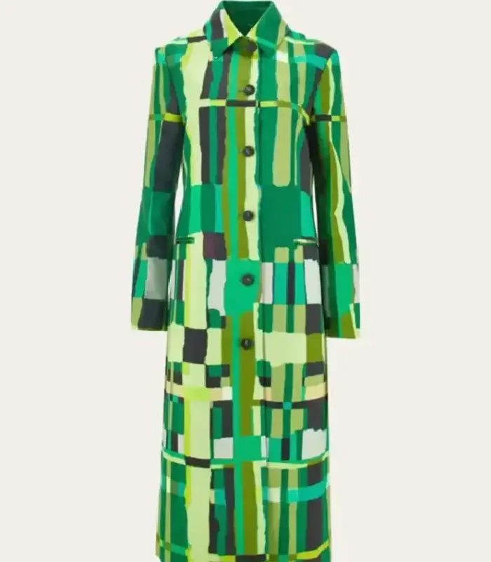 Carrie Preston Elsbeth S03 Green Coat - Image 2