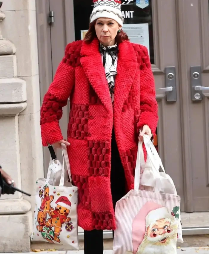 Carrie Preston Elsbeth S03 Red Shearling Coat