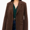 Carrie Series Miss Desjardin Suede Leather Coat Womens