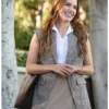 Cass Beckman TV Series Greys Anatomy S22 Sophia Bush Plaid One Button Vest