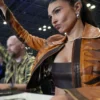 Cathy Kelley Fanatics Fest 2026 Leather Brown Jacket
