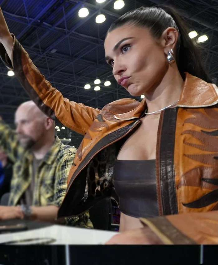 Cathy Kelley Fanatics Fest 2026 Leather Brown Jacket