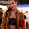 Cathy Kelley Fanatics Fest Brown Leather Jacket
