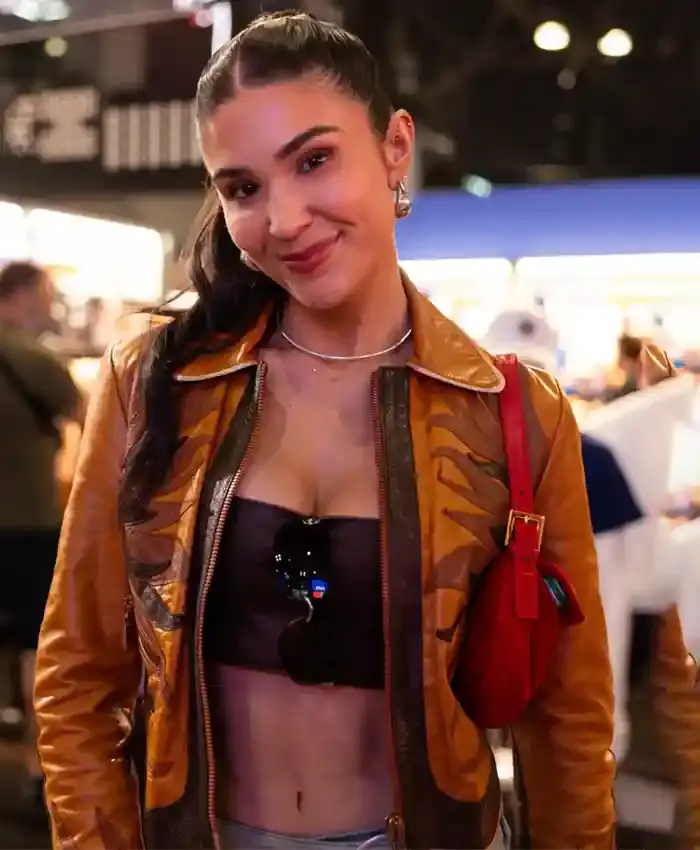 Cathy Kelley Fanatics Fest Brown Leather Jacket