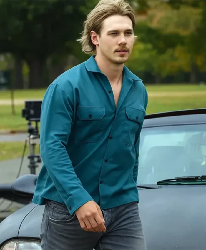 Caught Stealing 2025 Austin Butler Blue Jacket